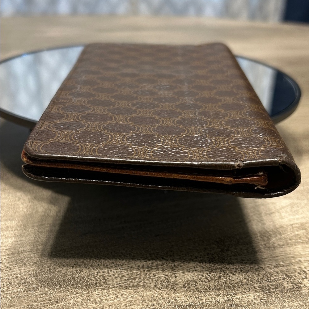 103. Celine Brown Macadam Leather Wallet, COA - Picture 5 of 15